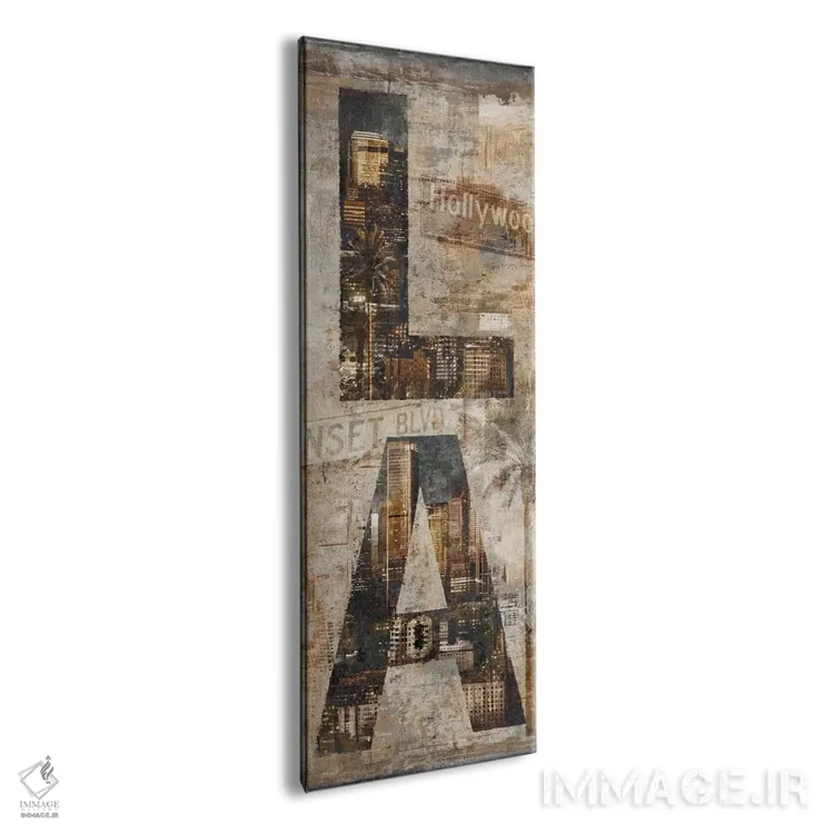تابلو دکوراتیو لس آنجلس عمودی اثر لوک ویلسون - نمای پرسپکتیو محصول