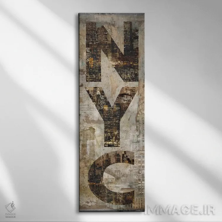 تابلو دکوراتیو نیویورک عمودی اثر لوک ویلسون - نمای روبهرو روی دیوار