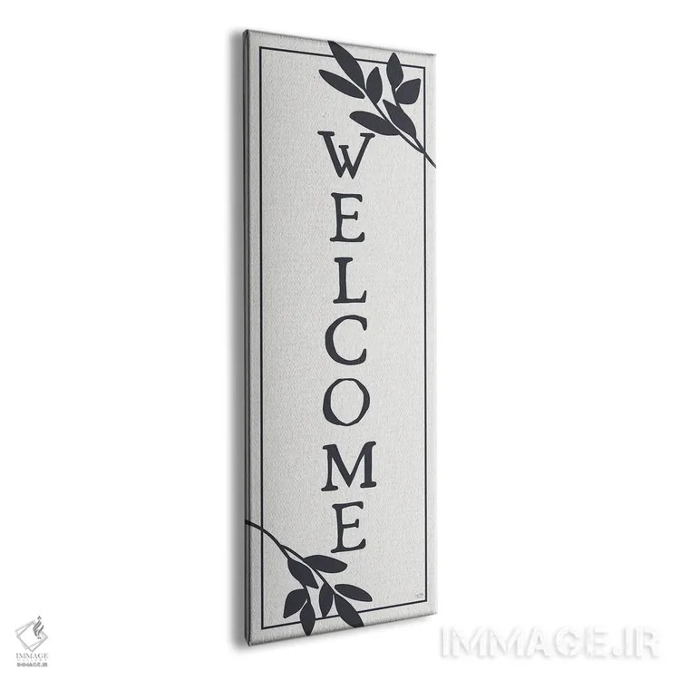تابلو دکوراتیو خوش آمدی اثر لوکس + می دیزاینز - نمای پرسپکتیو محصول