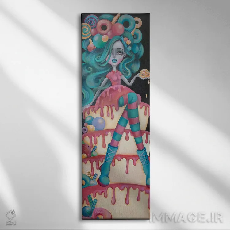 تابلو دکوراتیو آبنبات اثر لیزی فالکون - نمای روبهرو روی دیوار