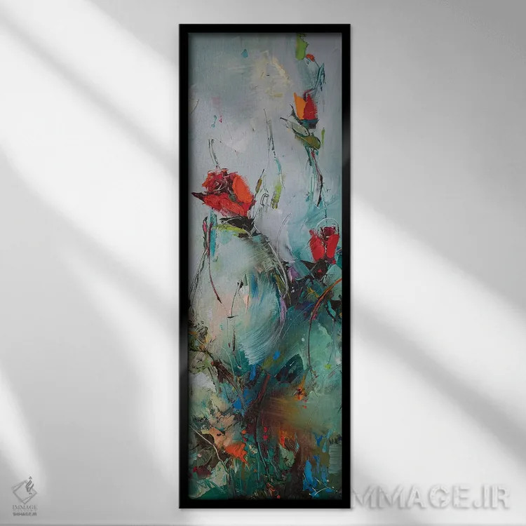 تابلو انتزاعی رزهای پرنده اثر استانیسلاو لازاروف - نمای قابدار مشکی