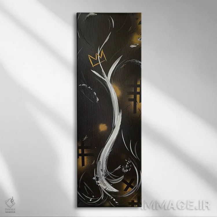 تابلو انتزاعی بذری کاشته شده برای شاهان و ملکه های گمشده ما اثر مایکل کارینی - نمای روبهرو روی دیوار