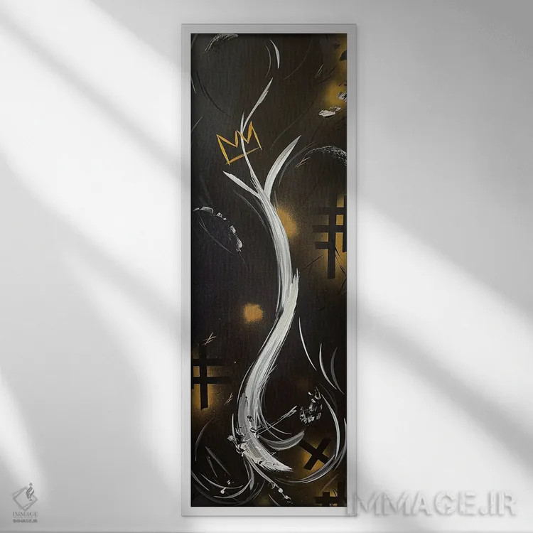 تابلو انتزاعی بذری کاشته شده برای شاهان و ملکه های گمشده ما اثر مایکل کارینی - نمای قابدار سفید