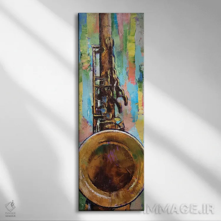 تابلو دکوراتیو ساکسوفون اثر مایکل کریس - نمای روبهرو روی دیوار