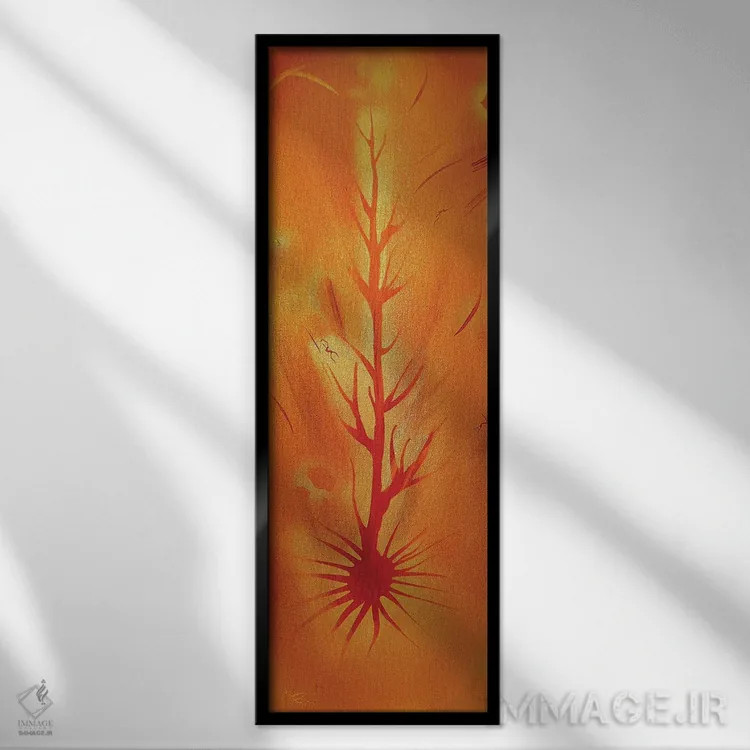 تابلو انتزاعی ریشه های نور و سایه اثر مایکل کارینی - نمای قابدار مشکی