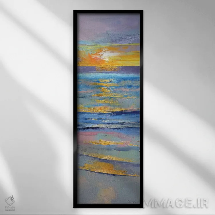 تابلو دکوراتیو غروب آفتاب اثر مایکل کریس - نمای قابدار مشکی