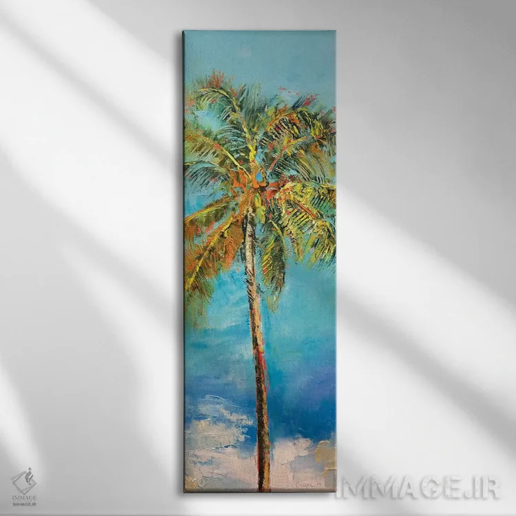 تابلو دکوراتیو درخت نخل اثر مایکل کریس - نمای روبهرو روی دیوار