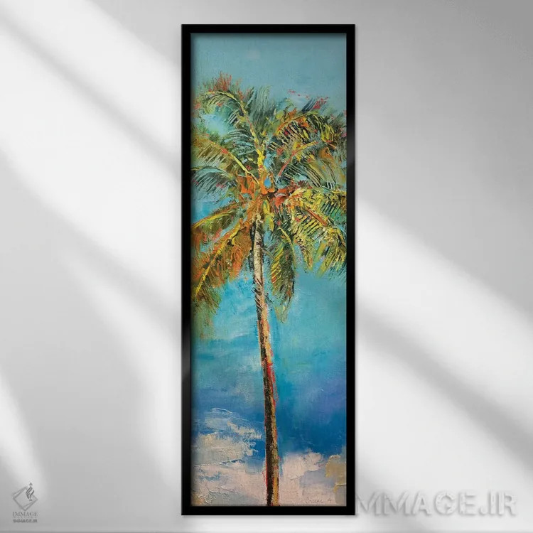 تابلو دکوراتیو درخت نخل اثر مایکل کریس - نمای قابدار مشکی