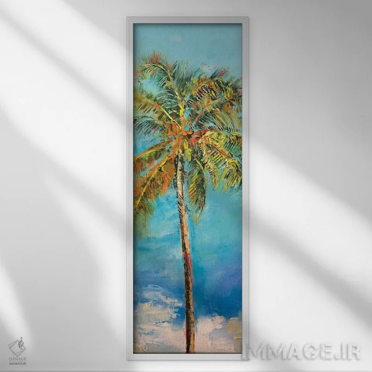 تابلو دکوراتیو درخت نخل اثر مایکل کریس - نمای قابدار سفید