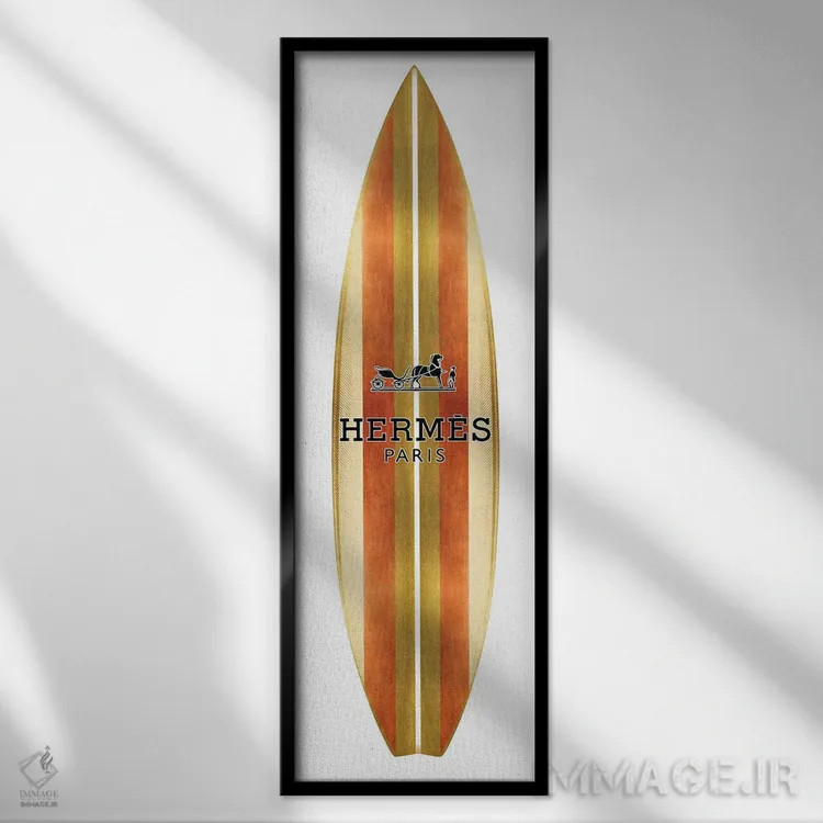 تابلو دکوراتیو تخته موج سواری مد روز اثر مدلین بلیک - نمای قابدار مشکی