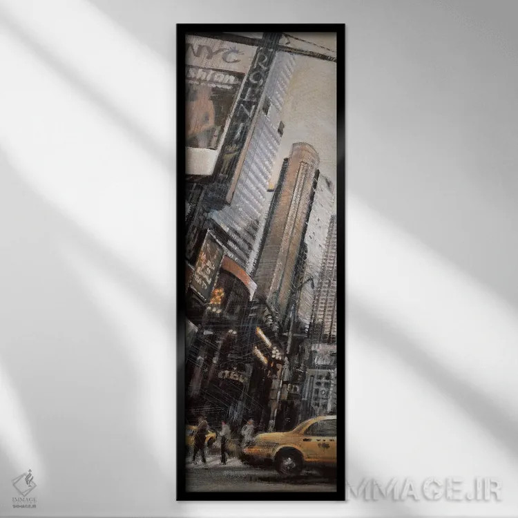 تابلو دکوراتیو تایمز اسکوئر I اثر متیو دنیلز - نمای قابدار مشکی