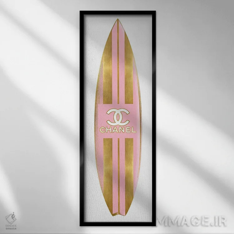 تابلو دکوراتیو تخته موج سواری مد روز IV اثر مدلین بلیک - نمای قابدار مشکی