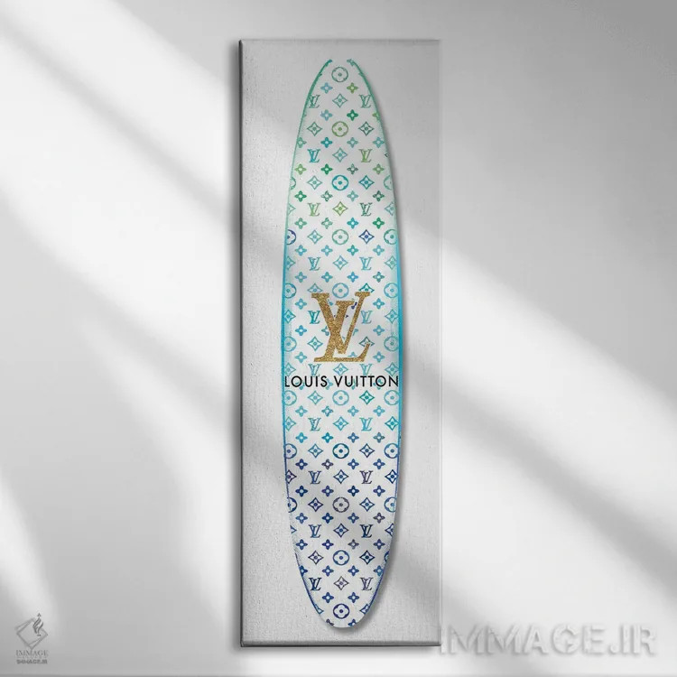 تابلو دکوراتیو تخته موج سواری مد روز اثر مدلین بلیک - نمای روبهرو روی دیوار