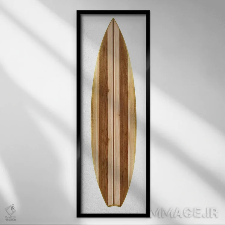 تابلو دکوراتیو تخته موج سواری IV اثر مدلین بلیک - نمای قابدار مشکی