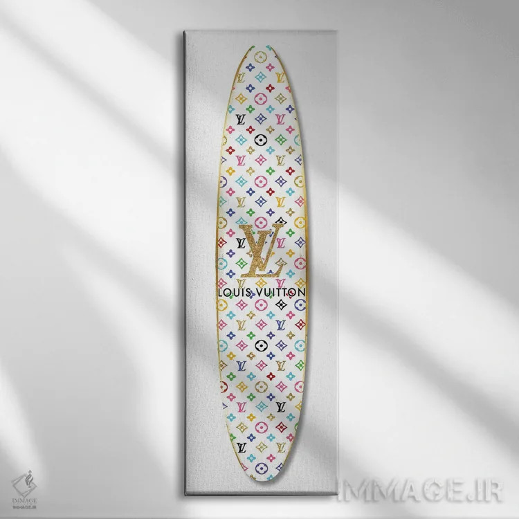 تابلو دکوراتیو تخته موج سواری مد روز اثر مدلین بلیک - نمای روبهرو روی دیوار