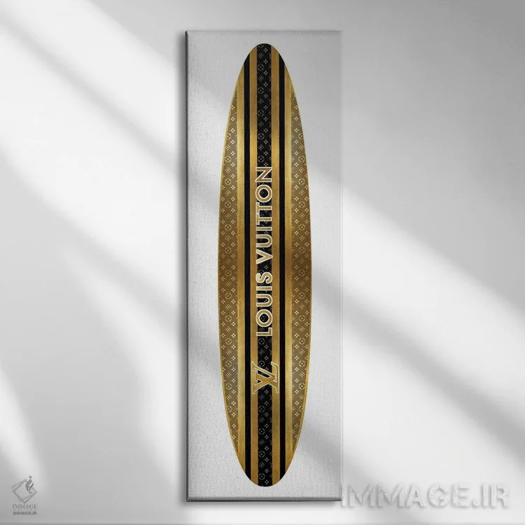 تابلو دکوراتیو تخته موج سواری مد روز اثر مدلین بلیک - نمای روبهرو روی دیوار