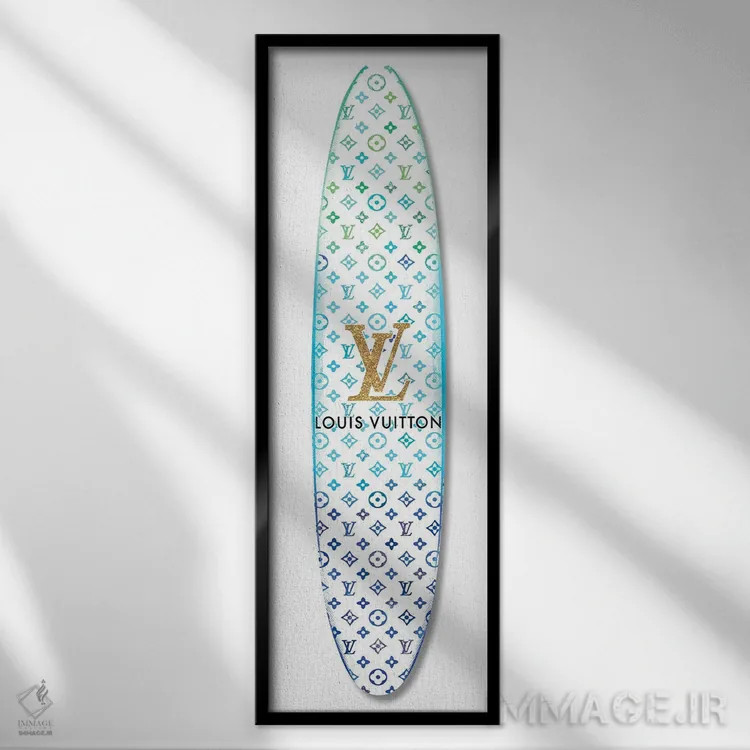 تابلو دکوراتیو تخته موج سواری مد روز اثر مدلین بلیک - نمای قابدار مشکی