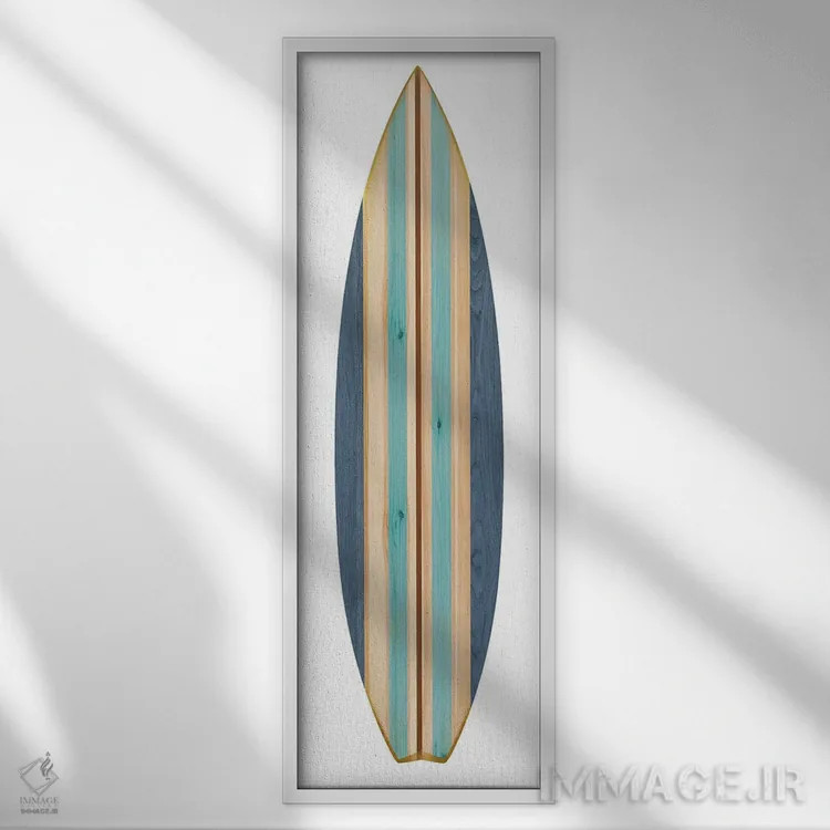 تابلو دکوراتیو تخته موج سواری III اثر مدلین بلیک - نمای قابدار سفید