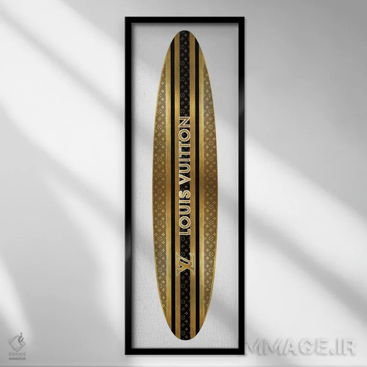 تابلو دکوراتیو تخته موج سواری مد روز اثر مدلین بلیک - نمای قابدار مشکی