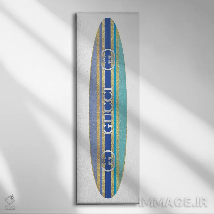 تابلو دکوراتیو تخته موج سواری مد روز اثر مدلین بلیک - نمای روبهرو روی دیوار