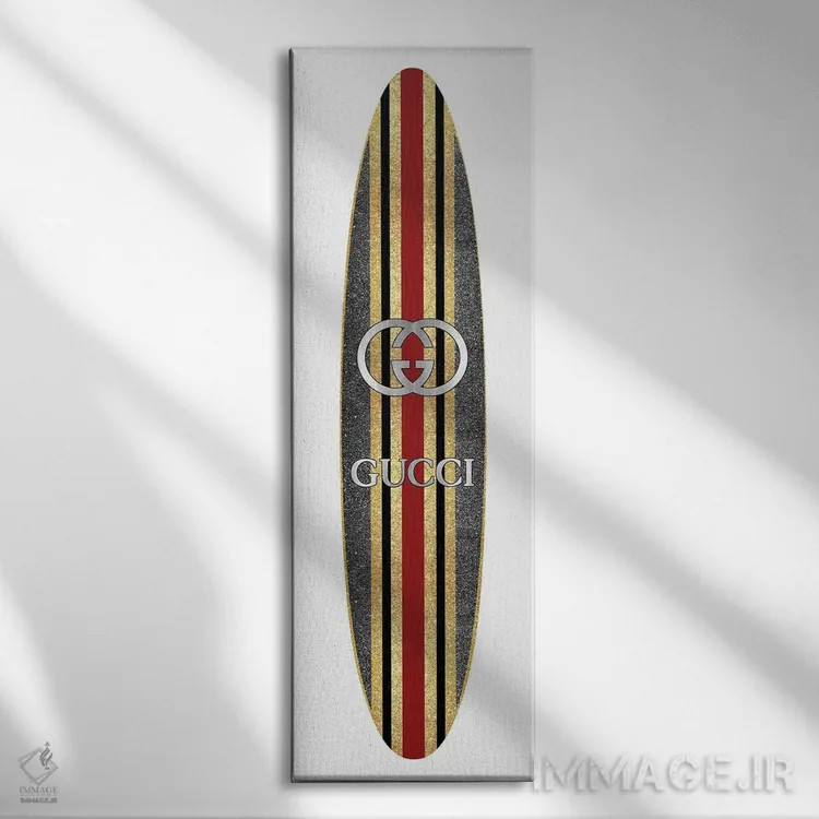 تابلو دکوراتیو تخته موج سواری مد روز اثر مدلین بلیک - نمای روبهرو روی دیوار