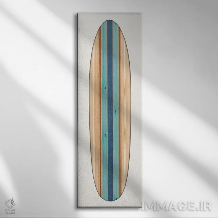 تابلو دکوراتیو تخته موج سواری کلاسیک II اثر مدلین بلیک - نمای روبهرو روی دیوار