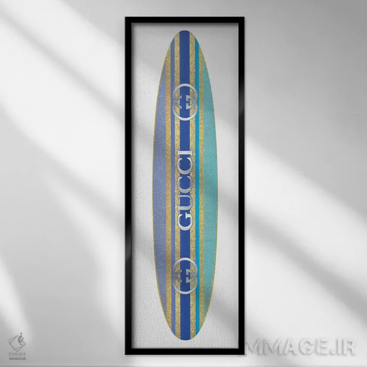 تابلو دکوراتیو تخته موج سواری مد روز اثر مدلین بلیک - نمای قابدار مشکی