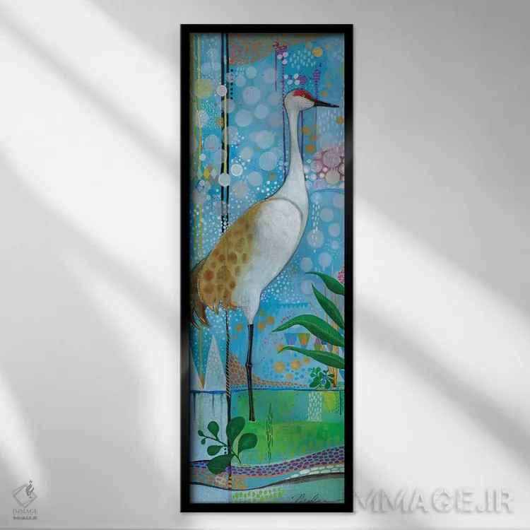 تابلو دکوراتیو درنای تابستانی اثر مادارا میسون - نمای قابدار مشکی
