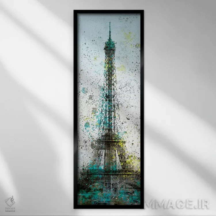 تابلو دکوراتیو هنر مدرن: افشانه های برج ایفل II اثر ملانی ویولا - نمای قابدار مشکی