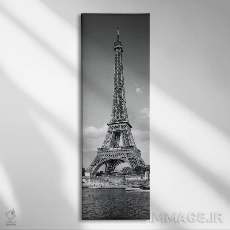 تابلو دکوراتیو پانورامای برج ایفل و رود سن پاریس اثر ملانی ویولا - نمای روبهرو روی دیوار