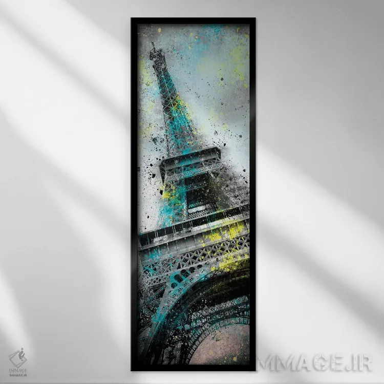 تابلو دکوراتیو هنر مدرن: افشانه های برج ایفل III اثر ملانی ویولا - نمای قابدار مشکی