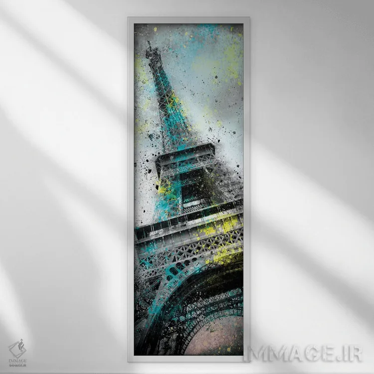 تابلو دکوراتیو هنر مدرن: افشانه های برج ایفل III اثر ملانی ویولا - نمای قابدار سفید