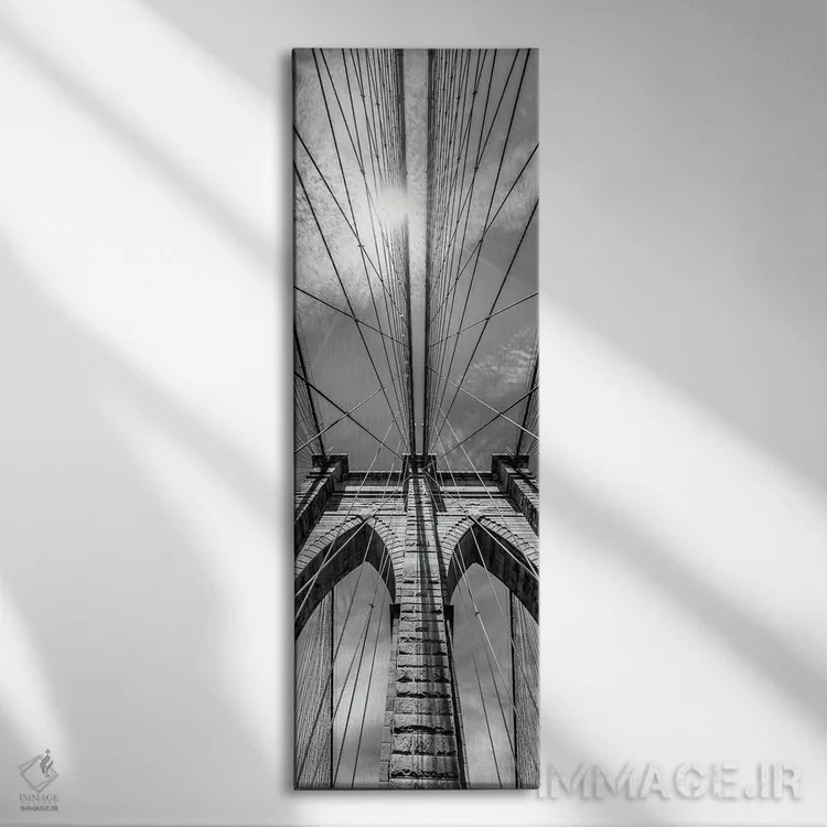 تابلو دکوراتیو جزئیات پل بروکلین شهر نیویورک اثر ملانی ویولا - نمای روبهرو روی دیوار