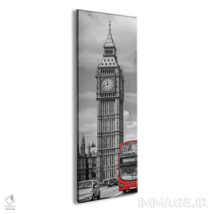 تابلو دکوراتیو برج الیزابت | پانورامای عمودی اثر ملانی ویولا - نمای پرسپکتیو محصول