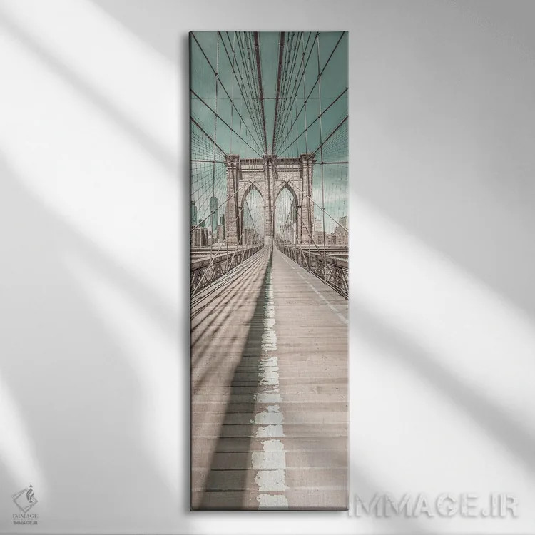 تابلو دکوراتیو پانورامای پل بروکلین نیویورک اثر ملانی ویولا - نمای روبهرو روی دیوار
