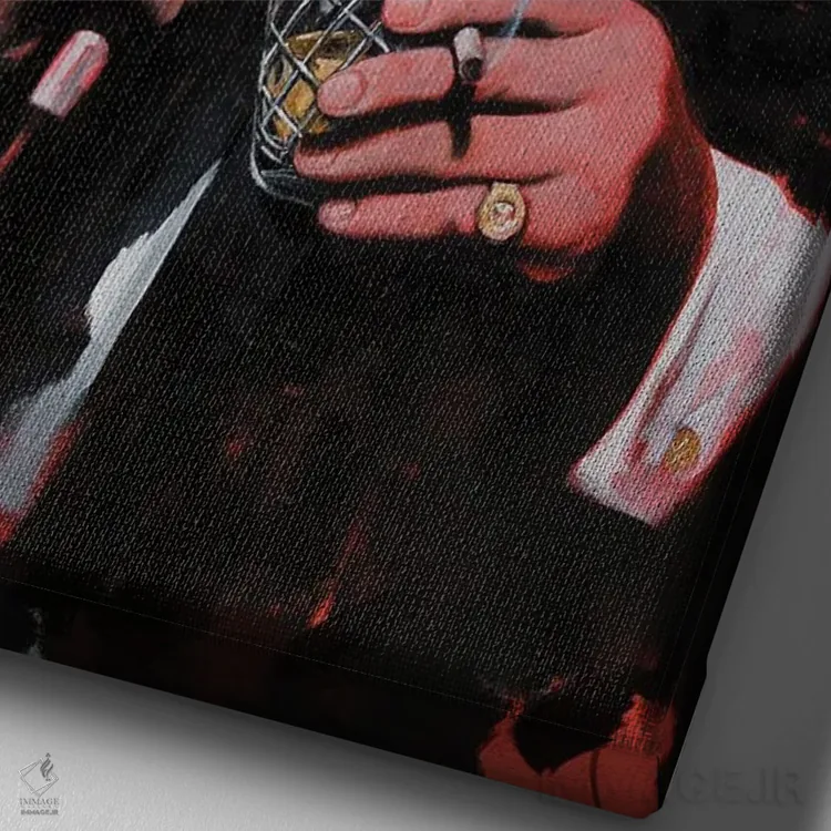 تابلو دکوراتیو فرانک سیناترا اثر کریگ کمپبل - نمای نزدیک بافت بوم