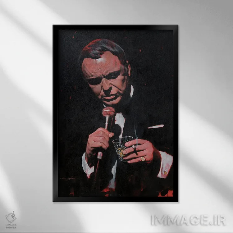 تابلو دکوراتیو فرانک سیناترا اثر کریگ کمپبل - نمای قابدار مشکی