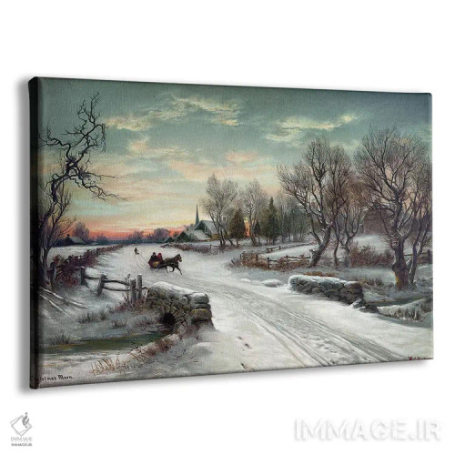 تابلو دکوراتیو C1885,صبح کریسمس، حدود ۱۸۸۵ اثر دبلیو. سی. باور - نمای پرسپکتیو محصول