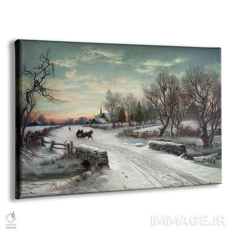 تابلو دکوراتیو C1885,صبح کریسمس، حدود ۱۸۸۵ اثر دبلیو. سی. باور - نمای پرسپکتیو محصول
