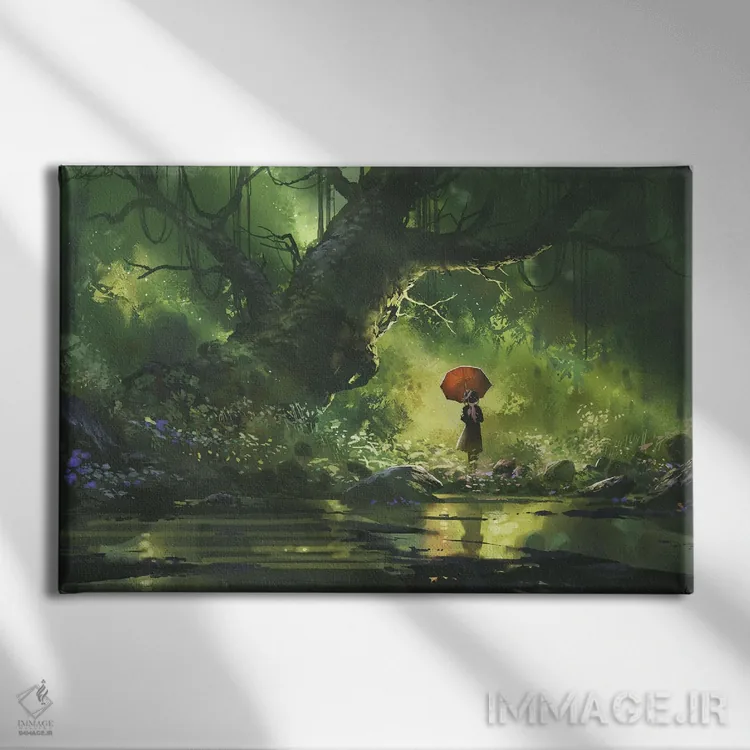 تابلو دکوراتیو منتظرت در جای زیبا هستم اثر گرندفیلر - نمای روبهرو روی دیوار