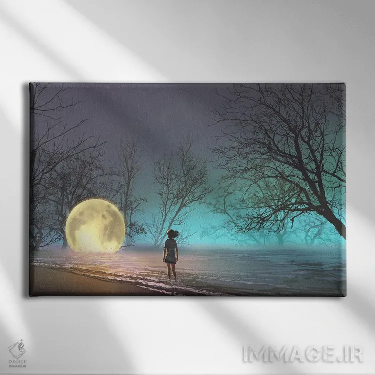 تابلو دکوراتیو ماه گمشده اثر گرندفیلر - نمای روبهرو روی دیوار