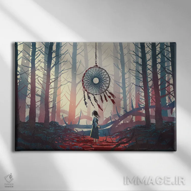 تابلو دکوراتیو دریم کچر جنگل اسرارآمیز اثر گرندفیلر - نمای روبهرو روی دیوار