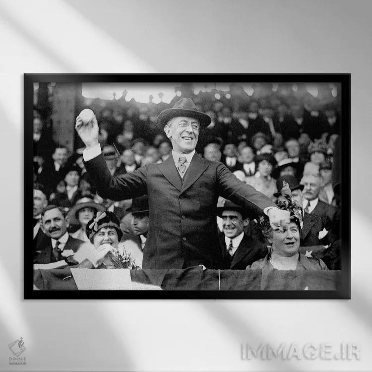 تابلو دکوراتیو وودرو ویلسون - نمای قابدار مشکی