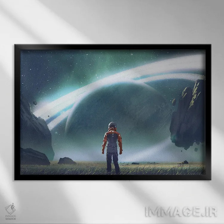 تابلو دکوراتیو سیاره بعدی برای کاوش اثر گرندفیلر - نمای قابدار مشکی