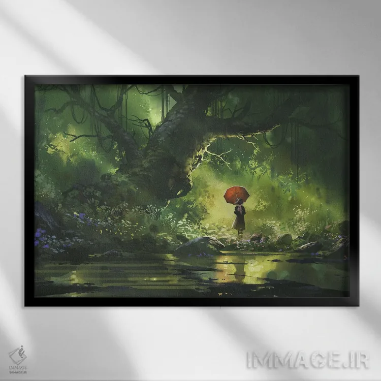 تابلو دکوراتیو منتظرت در جای زیبا هستم اثر گرندفیلر - نمای قابدار مشکی