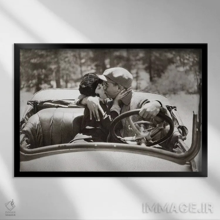 تابلو دکوراتیو نما ثابت از فیلم صامت - نمای قابدار مشکی