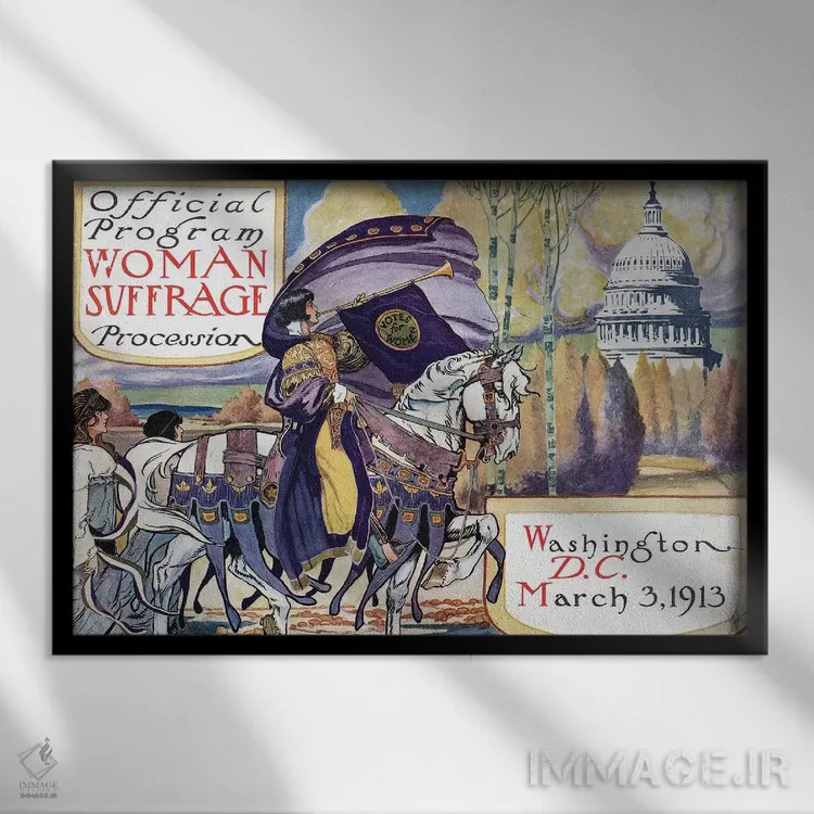 تابلو دکوراتیو 1913,رژه زنان حق رای، ۱۹۱۳ - نمای قابدار مشکی