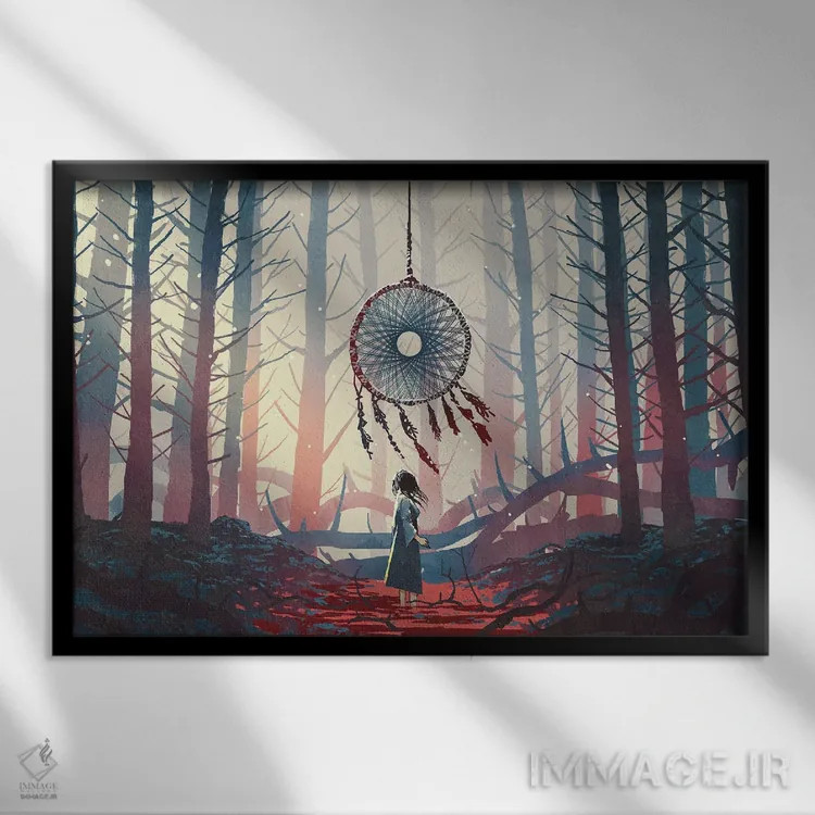 تابلو دکوراتیو دریم کچر جنگل اسرارآمیز اثر گرندفیلر - نمای قابدار مشکی