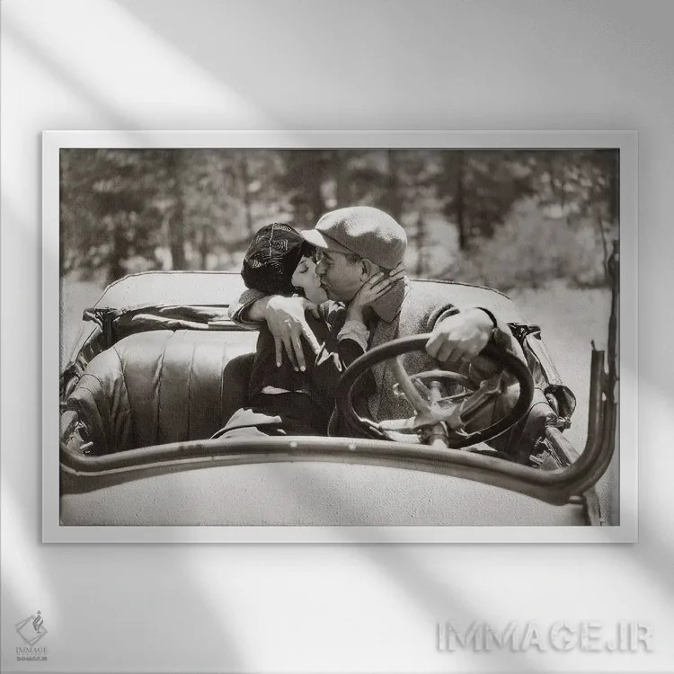 تابلو دکوراتیو نما ثابت از فیلم صامت - نمای قابدار سفید