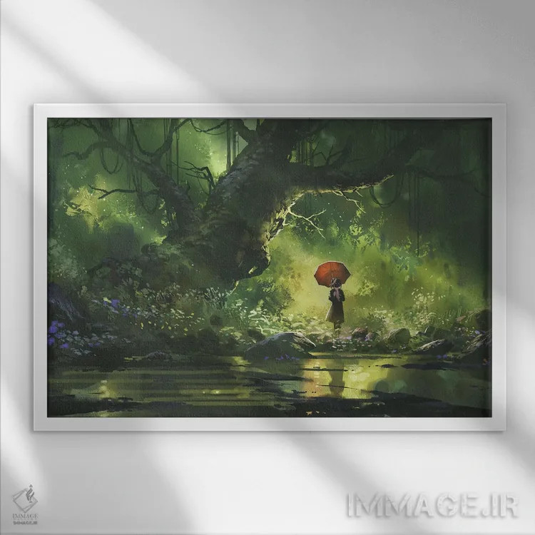 تابلو دکوراتیو منتظرت در جای زیبا هستم اثر گرندفیلر - نمای قابدار سفید